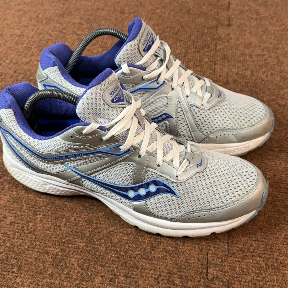 Saucony Cohesion 11 Womens Running Shoes Grey Blue S10420-6 Orthotic Insole 12